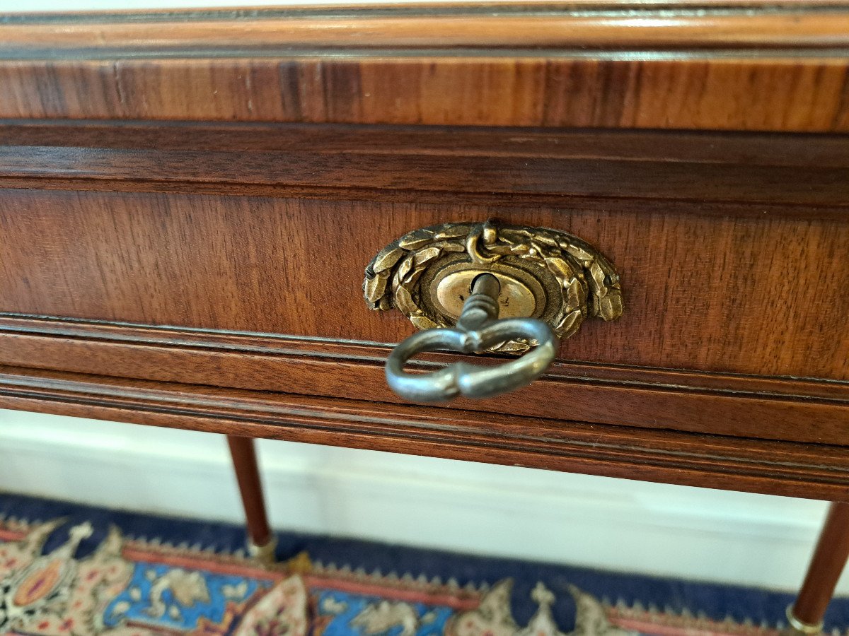 Louis XVI Style Mahogany Writing Desk Table-photo-3