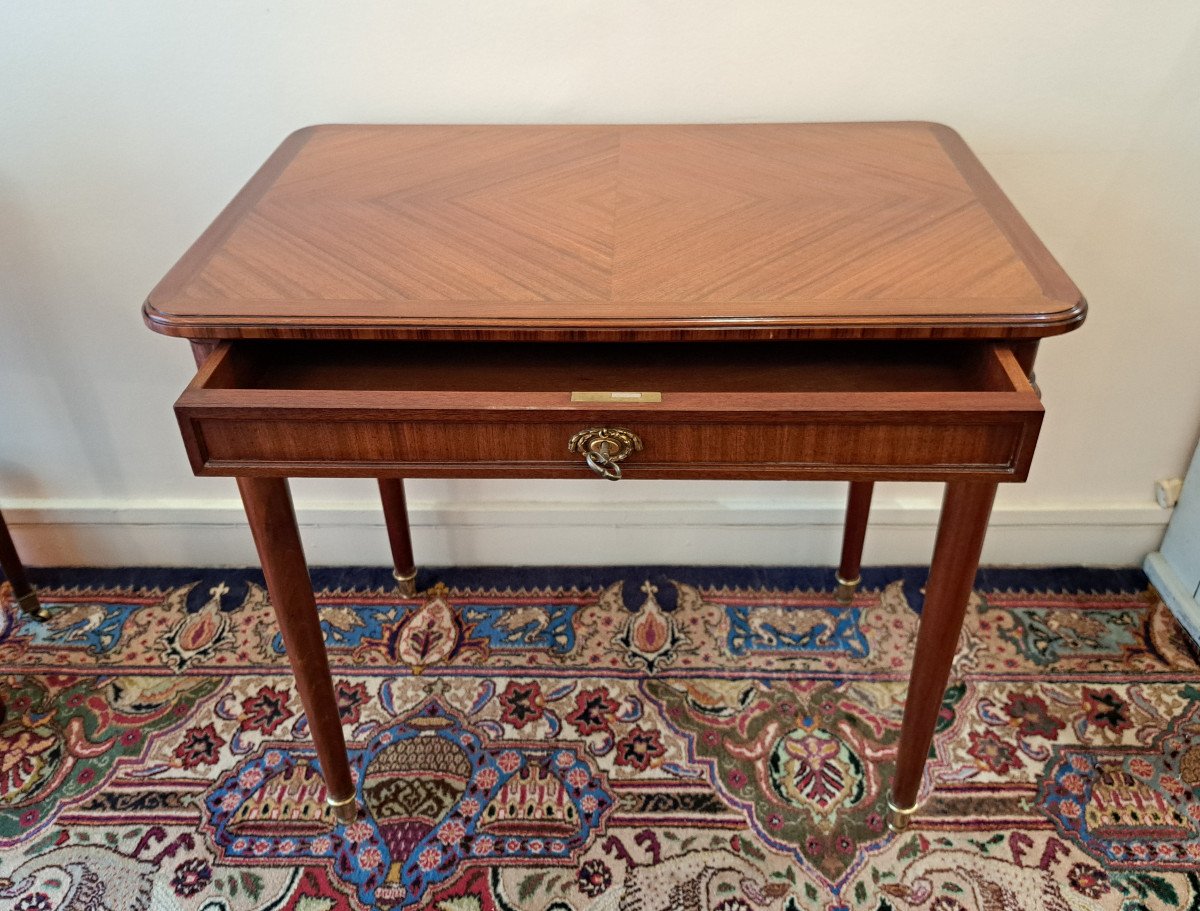 Louis XVI Style Mahogany Writing Desk Table-photo-4