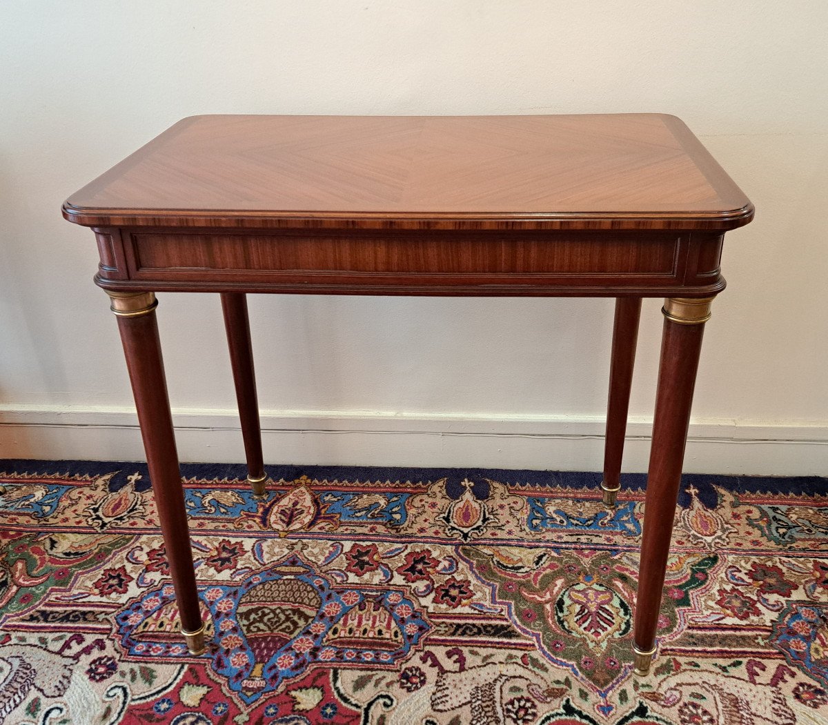 Louis XVI Style Mahogany Writing Desk Table-photo-3