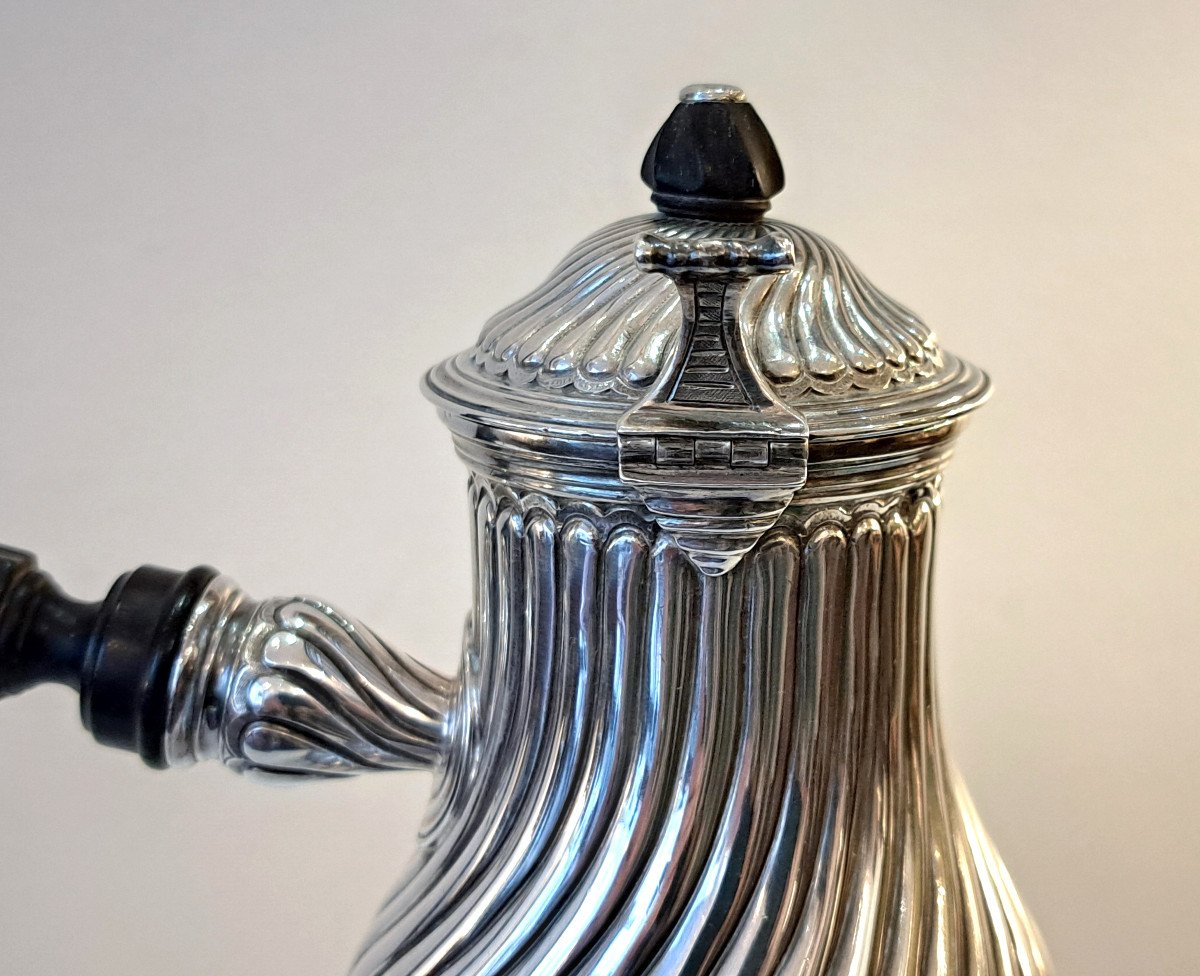 Verseuse Cafetière égoïste miniature En Argent Massif De Style Louis XV-photo-4