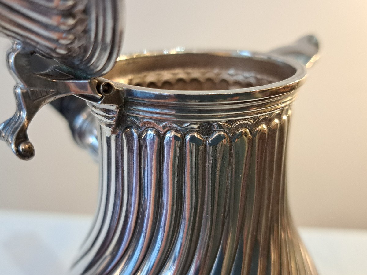 Verseuse Cafetière égoïste miniature En Argent Massif De Style Louis XV-photo-6