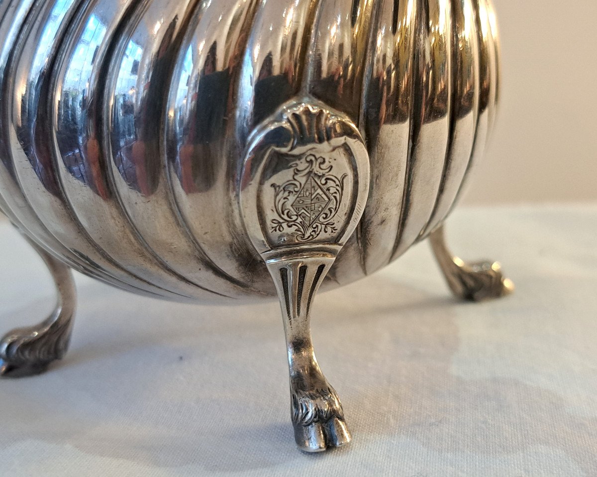 Verseuse Cafetière égoïste miniature En Argent Massif De Style Louis XV-photo-8