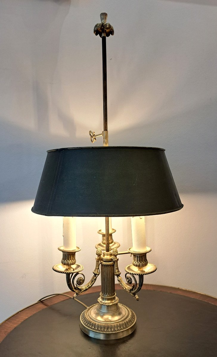 Lampe Bouillotte Louis XVI En Bronze Doré D’époque XIXème