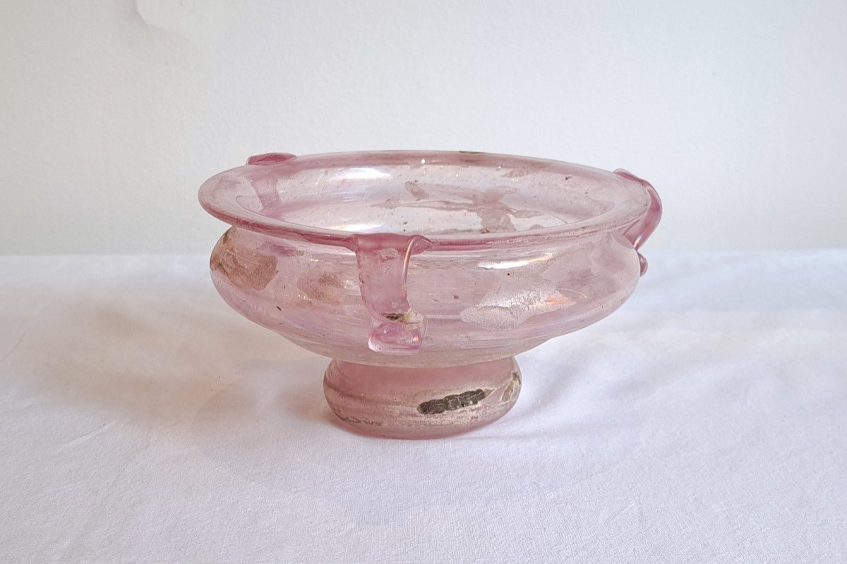 Murano – Coupe En Verre Rose « A Scavo »-photo-1