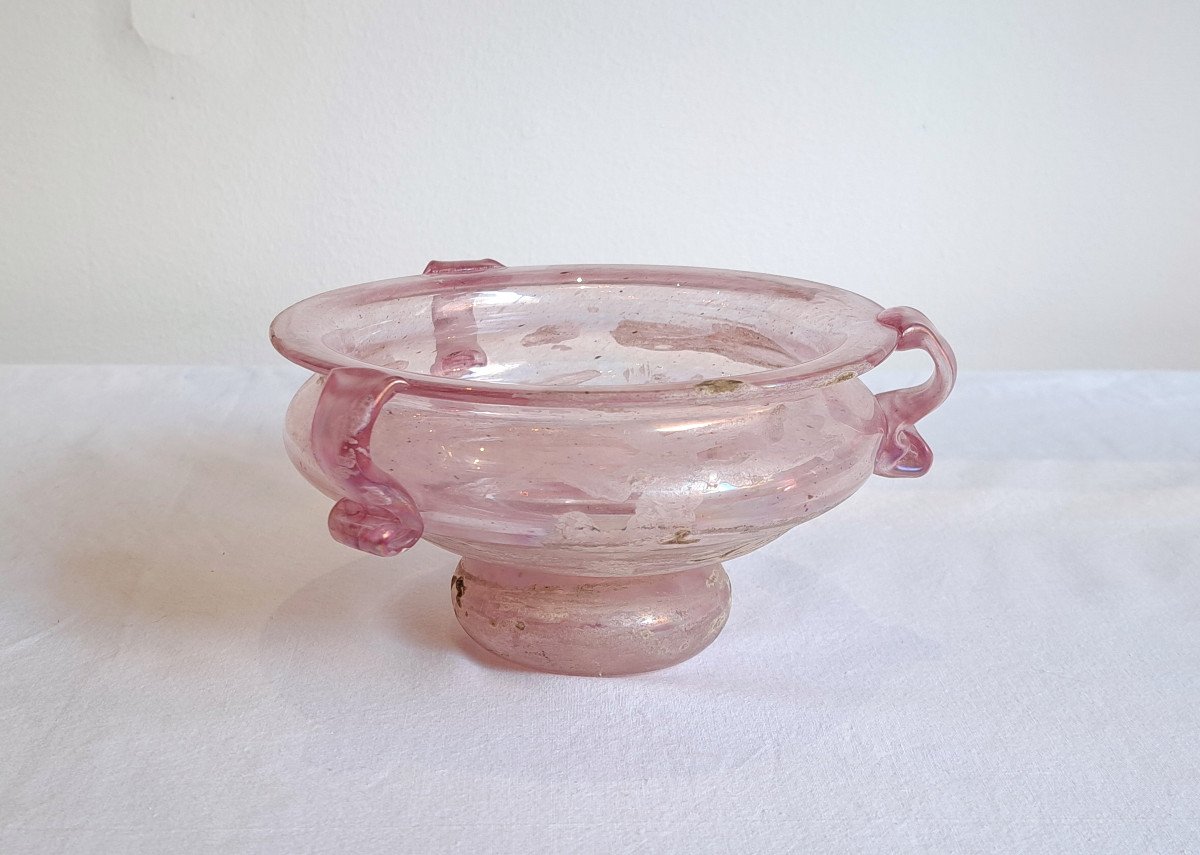 Murano – Coupe En Verre Rose « A Scavo »-photo-2