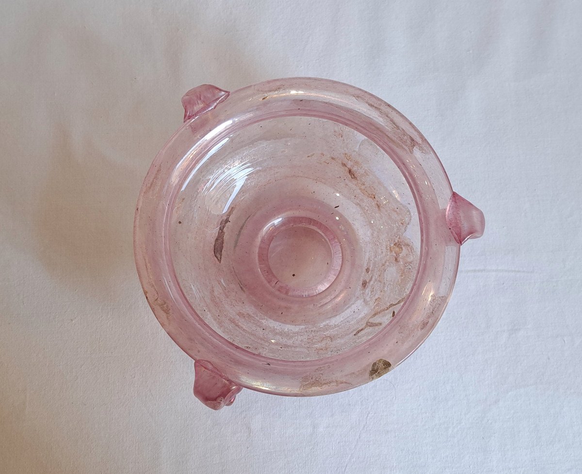 Murano – Coupe En Verre Rose « A Scavo »-photo-3