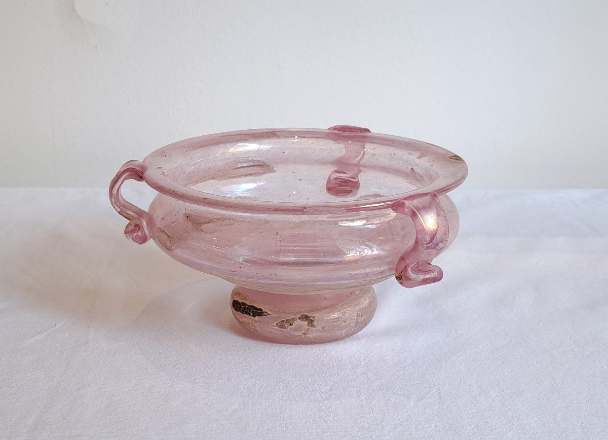 Murano – Pink Glass Cup “a Scavo”