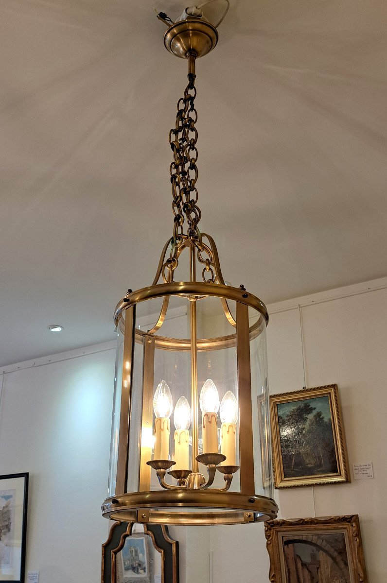 Lanterne De Vestibule De Style Directoire Avec Sa Grande Chaîne – Diamètre 30 Cm-photo-2