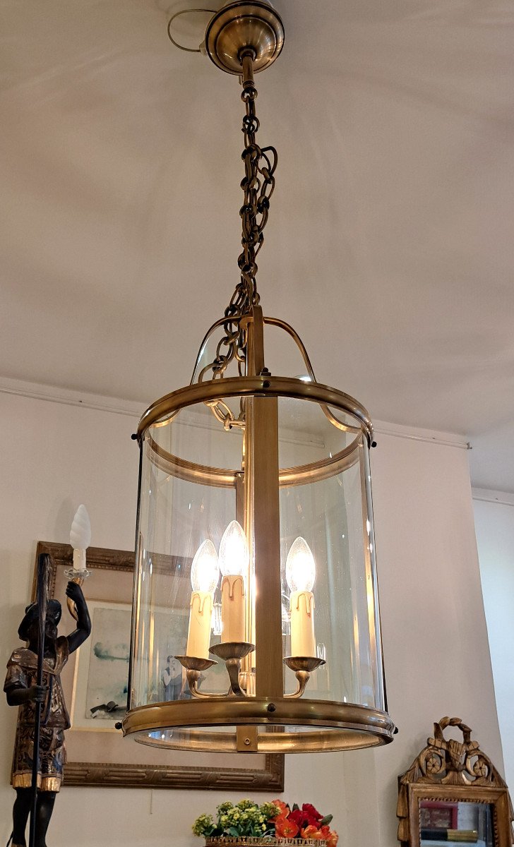 Lanterne De Vestibule De Style Directoire Avec Sa Grande Chaîne – Diamètre 30 Cm-photo-4