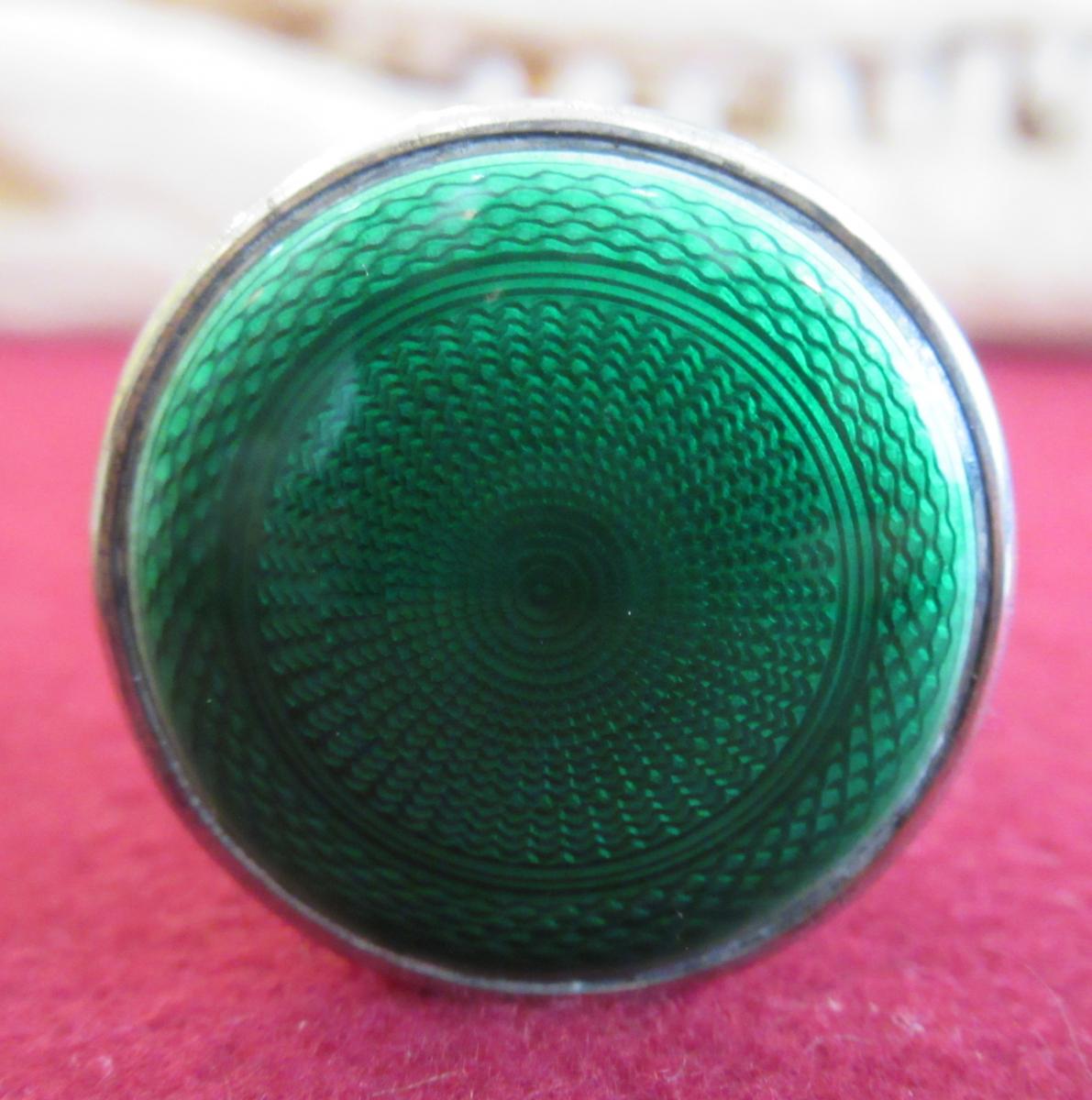 Art Deco Silver Enamel Glass Scent Bottle 1915-photo-3