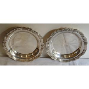 Christofle Silver Metal Pair Of Coasters