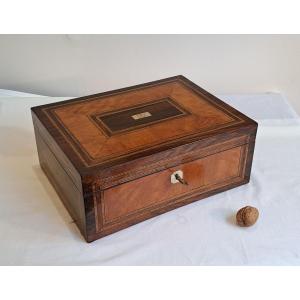 Large 19th Century Marquetry Jewelry Box