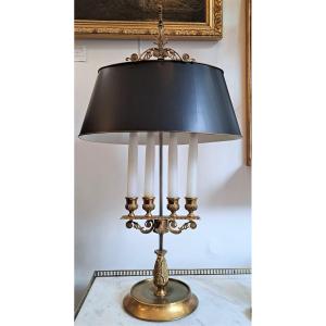 Grande Lampe Bouillotte en bronze doré De Style Empire