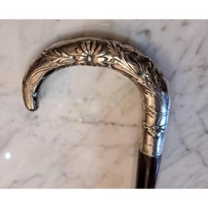 Art Nouveau Cane With Solid Silver Knob