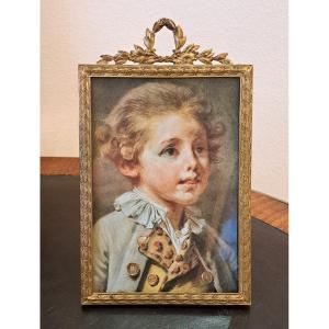 19th Century Photo Frame With Laurel Leaf Decor