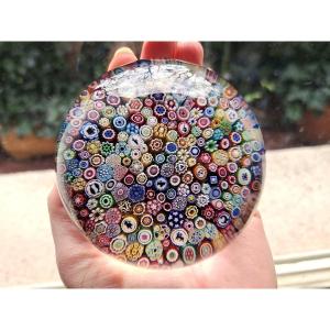 Baccarat – Sulphide Millefiori Paperweight Ball And Zodiac Signs