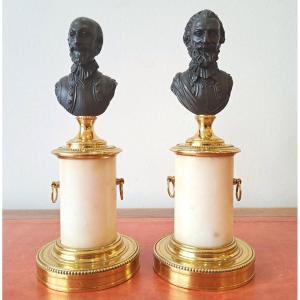 19th Century Pair Of Busts Henri IV And Sully