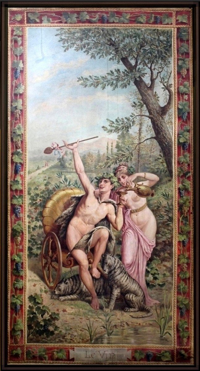 Tableau huile sur toile Bacchus le vin