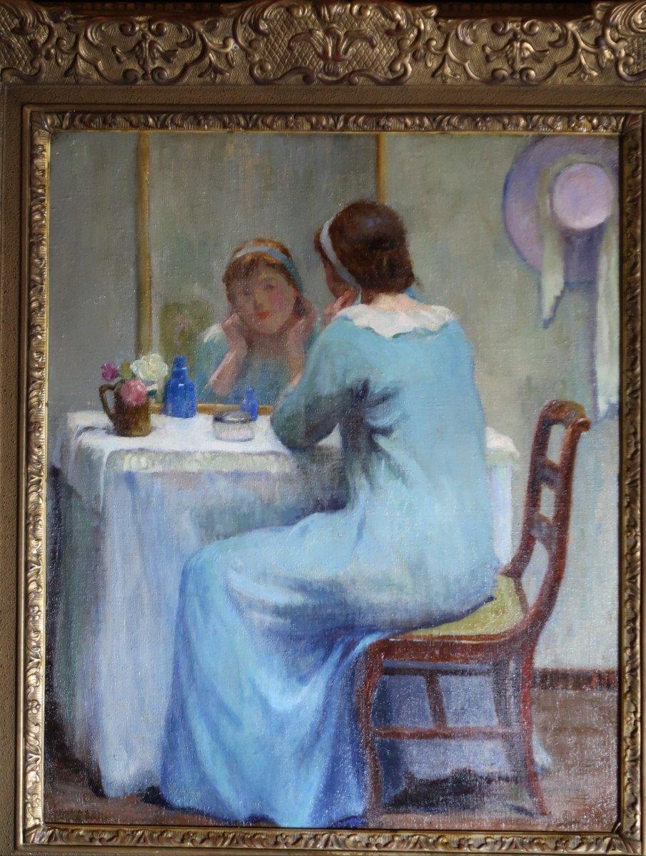 Tableau, La Jeune Femme Au Miroir, portrait,1920-photo-2