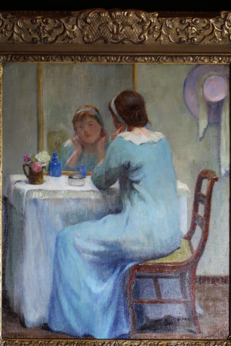 Tableau, La Jeune Femme Au Miroir, portrait,1920-photo-4