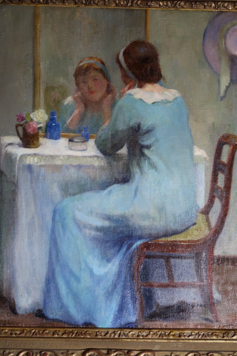 Tableau, La Jeune Femme Au Miroir, portrait,1920-photo-5