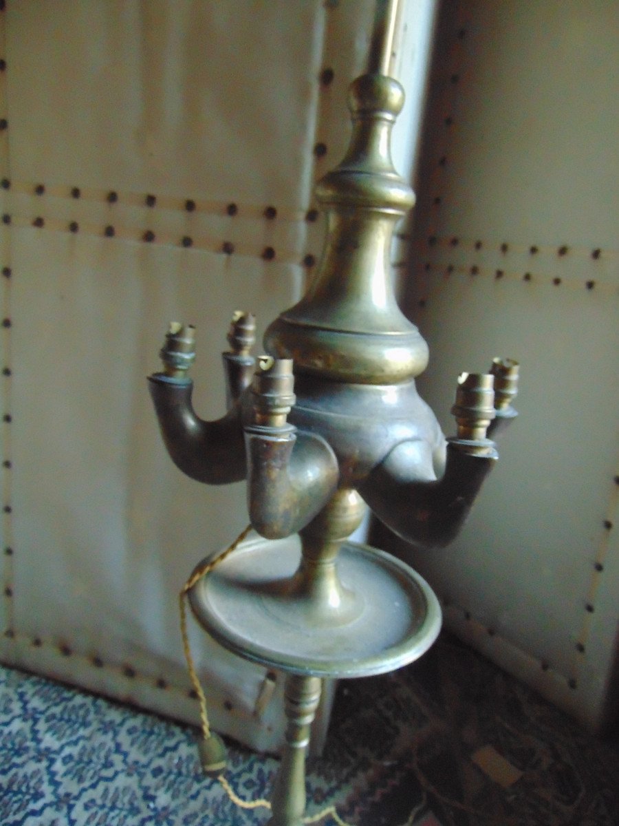 Important Florentine Oil Lamp H 102cm-photo-2