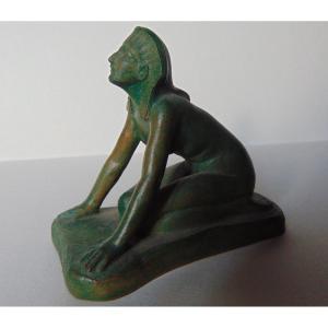 RAPHAEL  LAGNEAU : "Sphinx"- sculpture en terre cuite - pièce unique