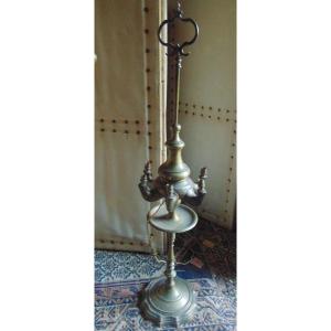 Importante Lampe à Huile Florentine H 102cm