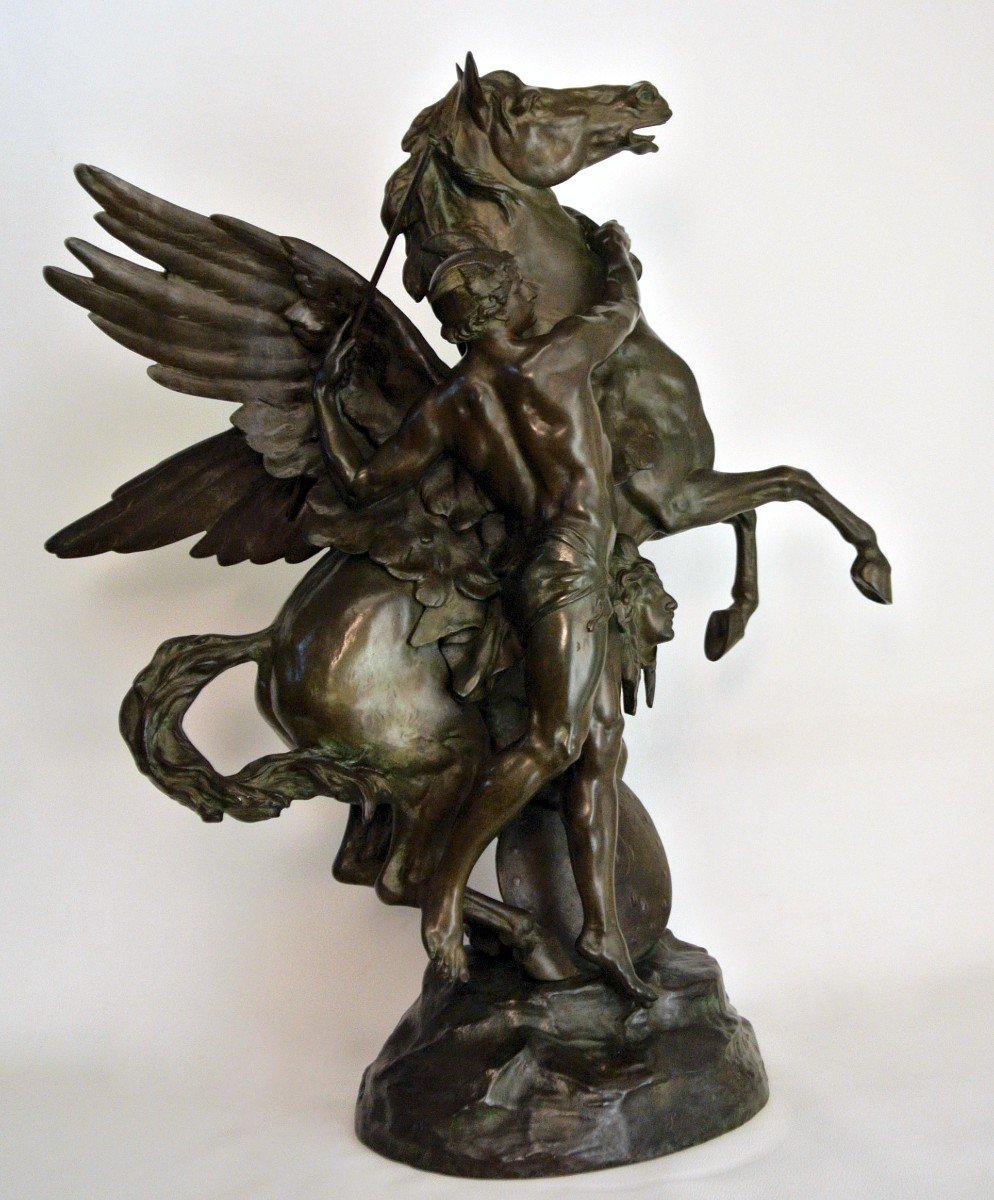 Perseus And Pegasus Large Group In Bronze-photo-7