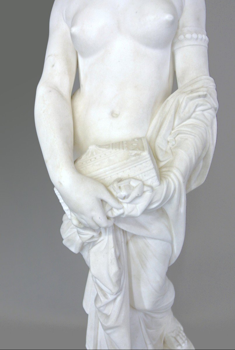 "Pandore" Sculpture en marbre par françois-Clément Moreau-photo-1