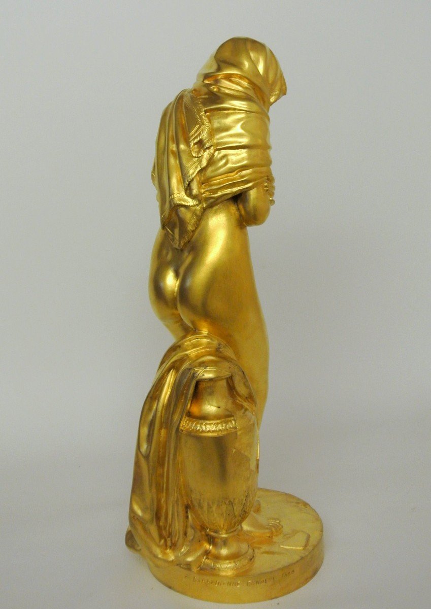 "la Frileuse" Gilt Bronze After Jean Antoine Houdon-photo-4