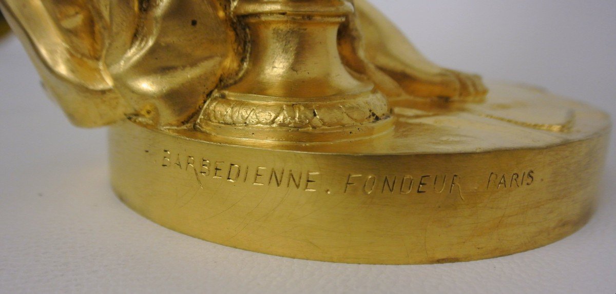 "la Frileuse" Gilt Bronze After Jean Antoine Houdon-photo-4