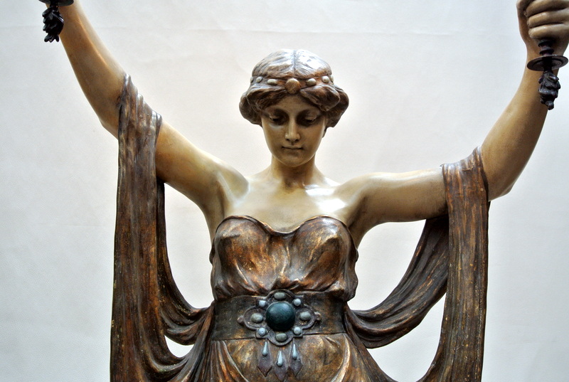 Terracotta Statue Art-nouveau Era Of Goldscheider-photo-3