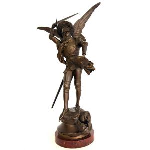 Saint-michel, Bronze Statue By Emmanuel Frémiet