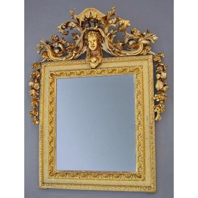 Miroir  à Fronton d'époque XIXème 158 X 125