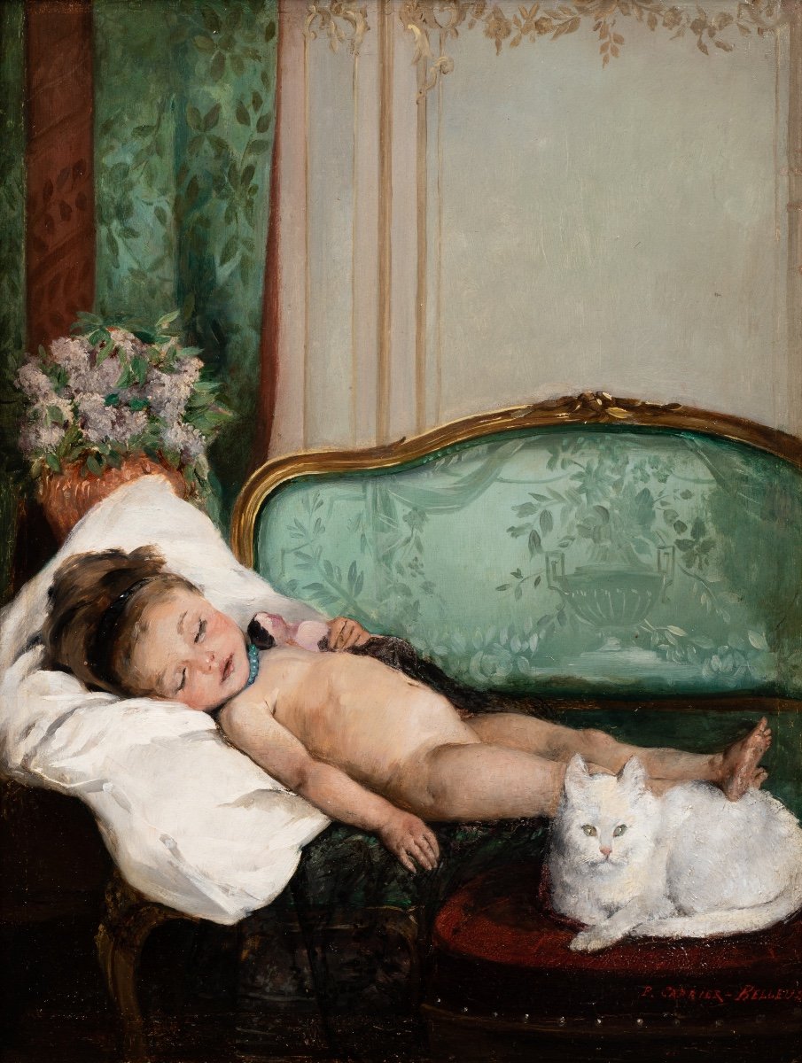 Enfant Dans Le Salon - Pierre Carrier-belleuse (1851-1932)-photo-3