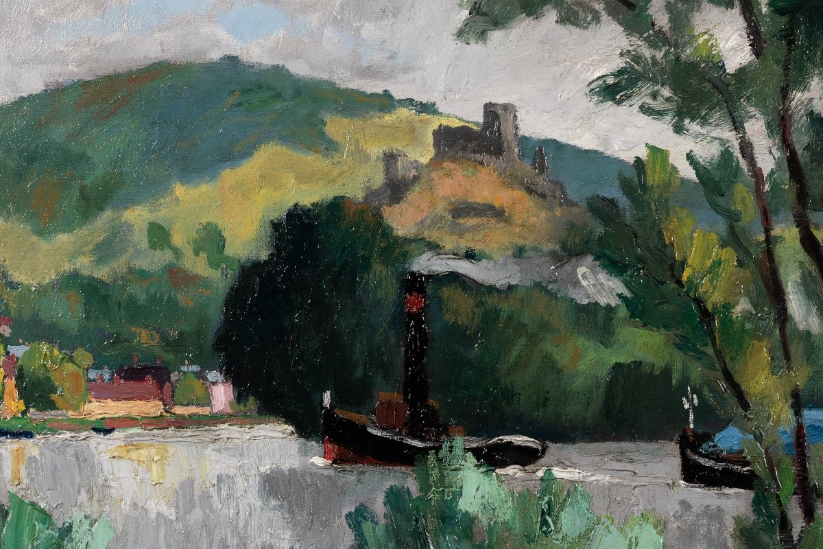 René Sautin (1881-1968) - La Seine Aux Andelys-photo-5