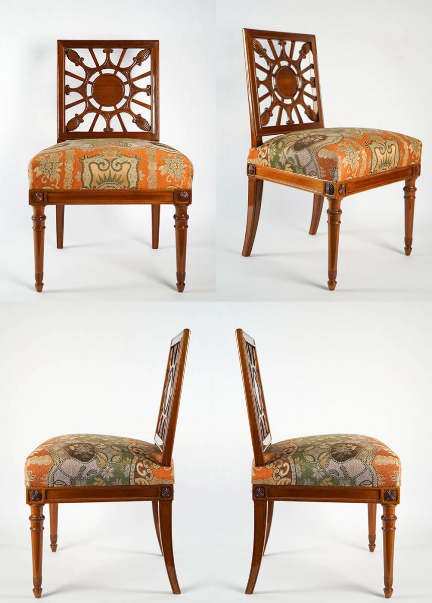 Suite Four Chairs Low Louis XVI