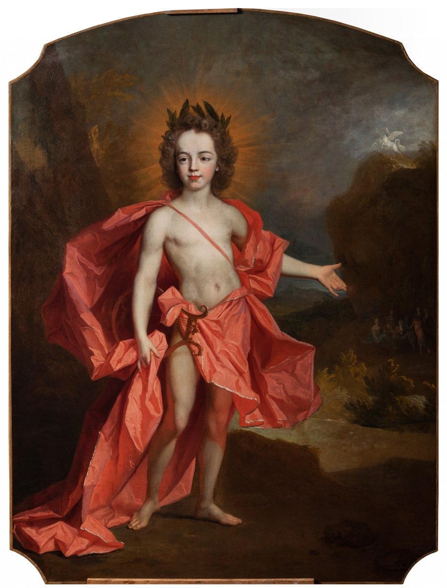 Portrait D’enfant En Apollon - Atelier De Largillière Ecole Française