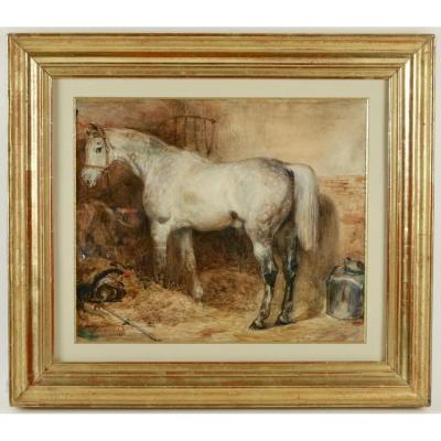 Eugène-louis Lami (1800-1890 ) - Cheval Du Duc De Nemours