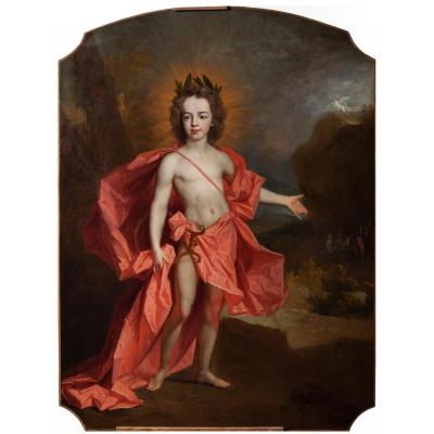 Portrait D’enfant En Apollon - Atelier De Largillière Ecole Française