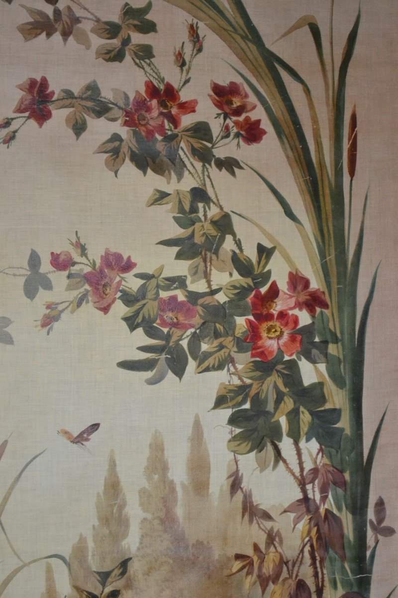 Still Life - Large Blind Painted On Linen Canvas -photo-4