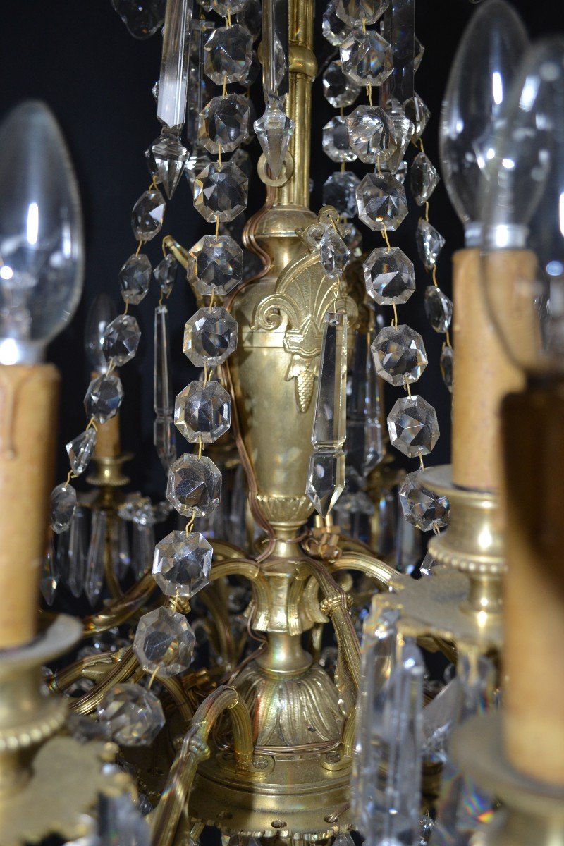 Important Chandelier With Tassels - 19th Century - 18 Points Of Light-photo-3