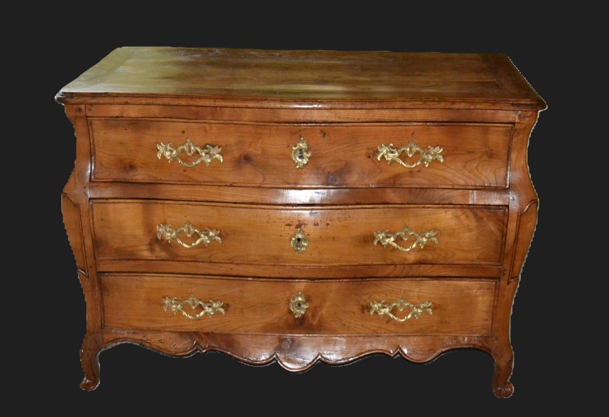 Commode XVIIIème - Epoque Louis XV En Merisier