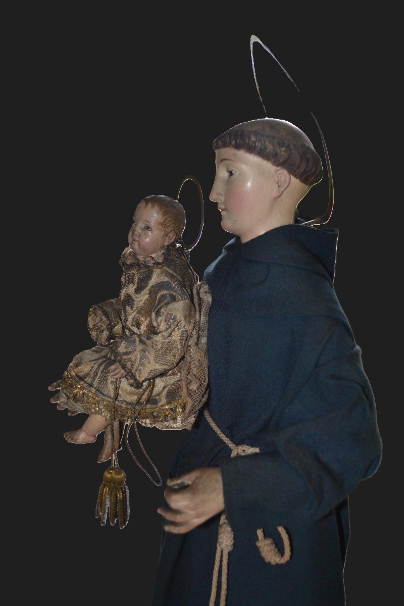 19th Century Carved Wood - Saint Anthony Of Padua-photo-1