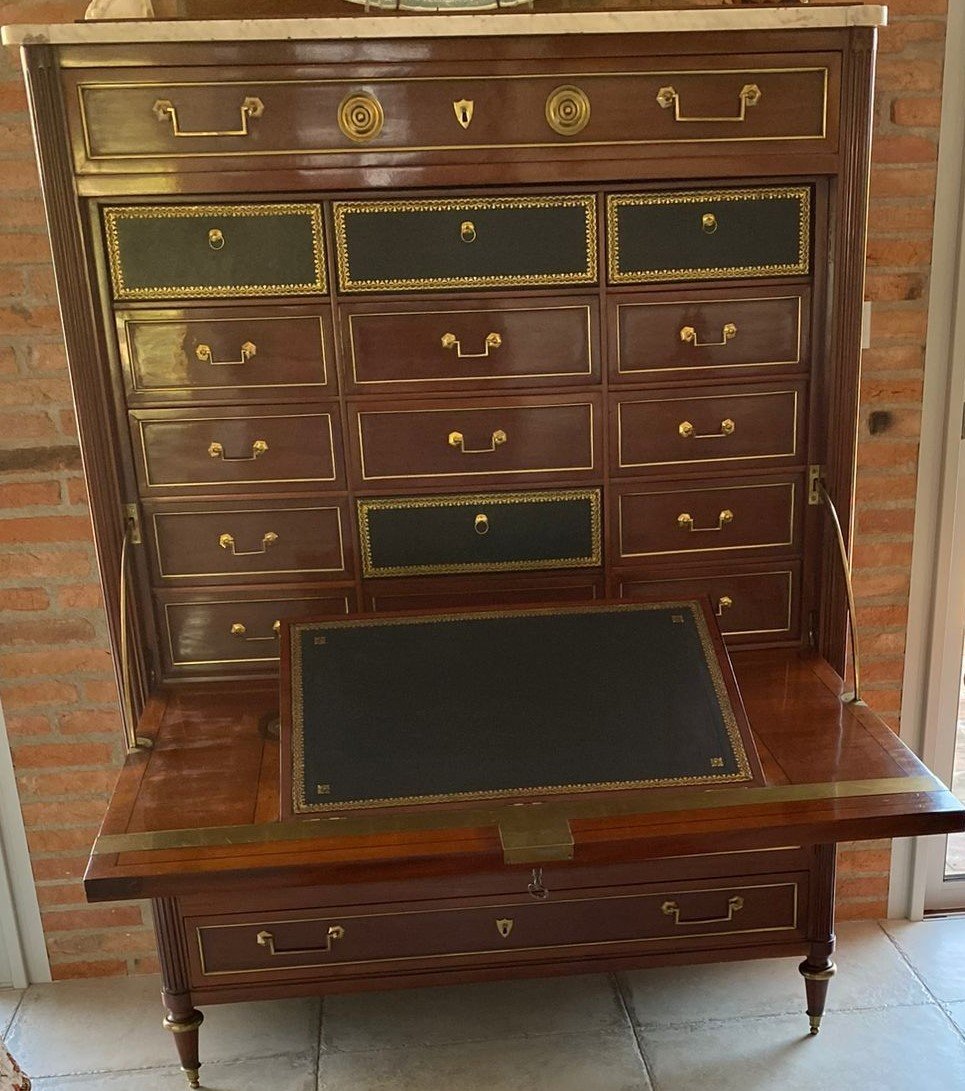 Notary's Secretary - Louis XVI Period - XVIIIth Century-photo-2