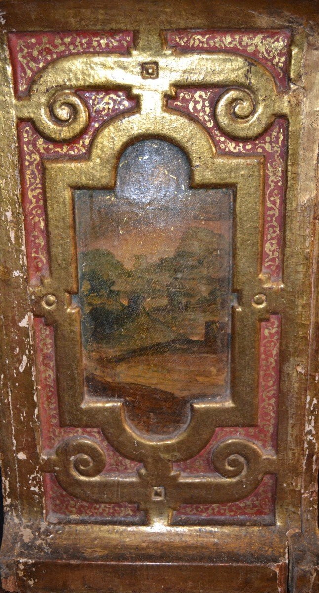 Eléments De Boiseries En Bois Polychrome - Haute Epoque  XVIème / XVIIème Siècle - Cheminée-photo-6