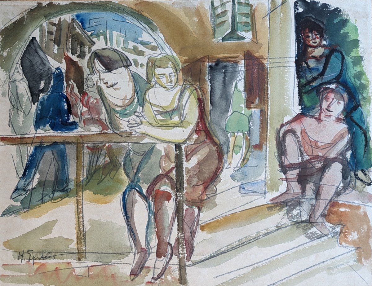 Henri Epstein (1892-1944) Les Prostitués Dans Une Ville De La Côte Méditerranéenne