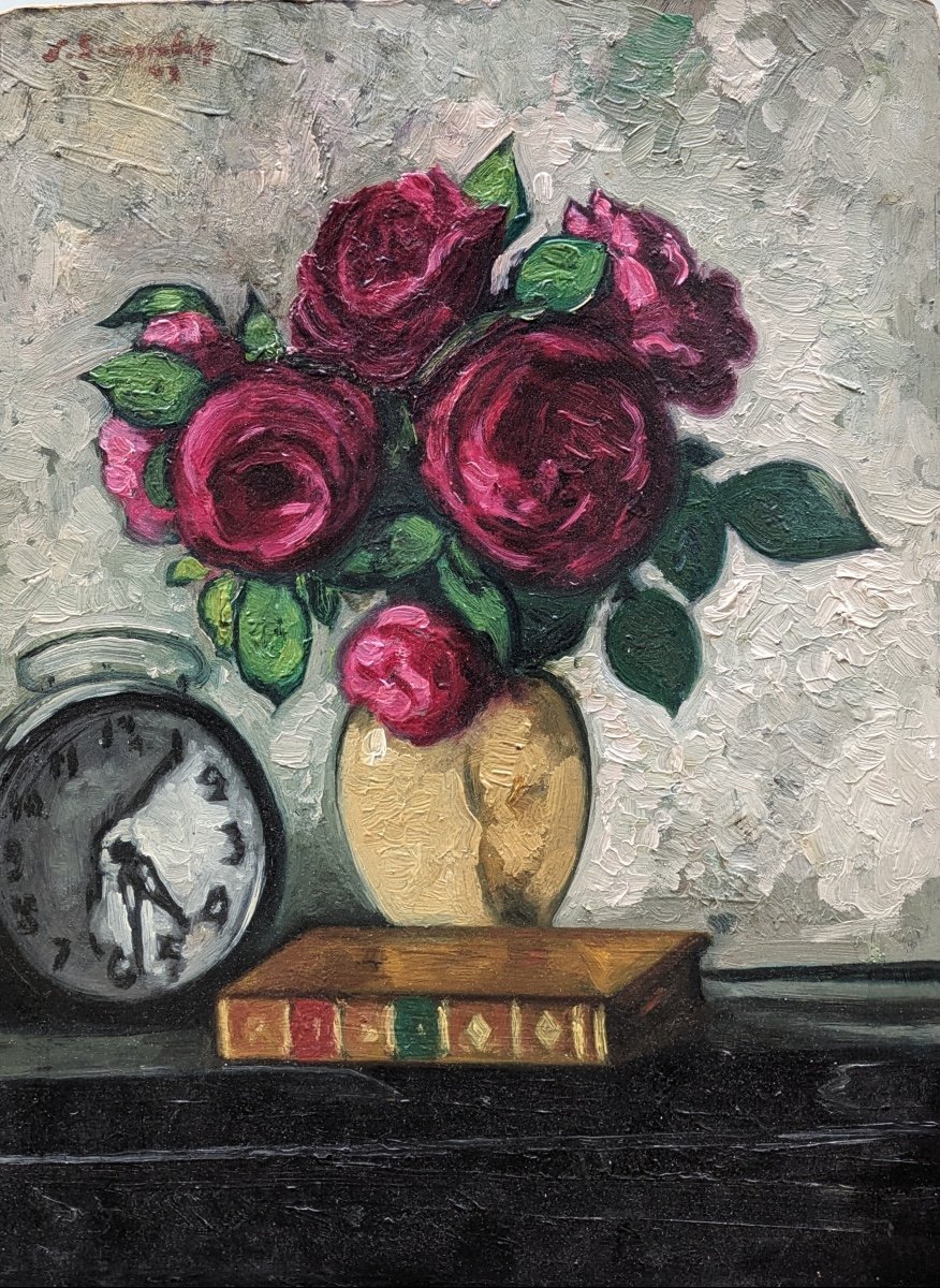 Nicolas Sinezouboff (1891-1956) Nature Morte Au Réveil Et Aux Roses 