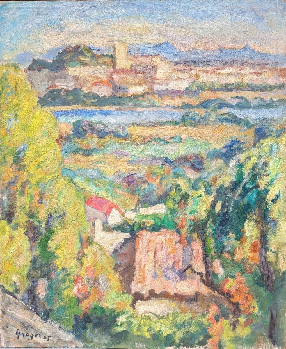 Kurt Groger (1905-1952) Vue d'Avignon 